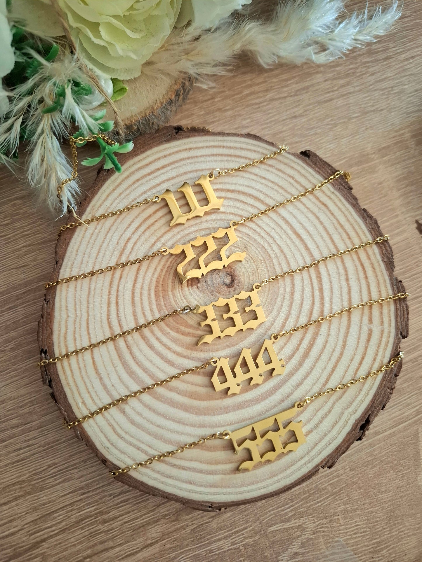 Collection Chiffres Angéliques - Acier inoxydable doré